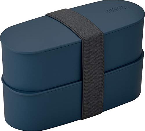 サーモス 弁当箱 2段 フレッシュランチボックス 600ml ネイビー DJT-600W NVY