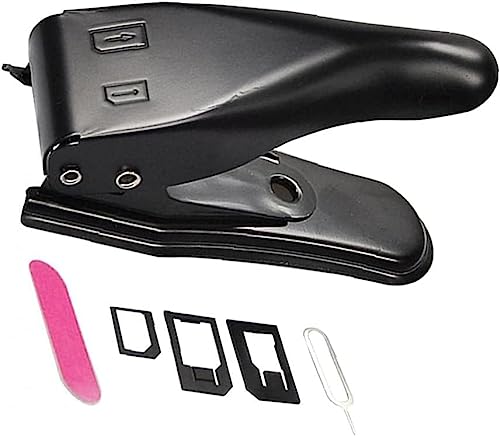 携帯電話カードカッターデュアル2in 1SIMカードカッターツールマシンとナノマイクロ標準SIMアダプターSIMピン携帯電話用ブラック多機能ハンドツール 耐久性と有用性