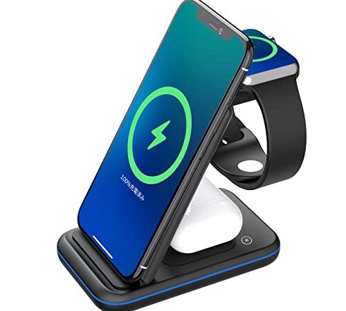 ワイヤレス充電器 3in1 最大15W充電 折り畳みワイヤレス 充電器 iPhone Apple Watch2 AirPods Pro同時充電 Qi認証 Qi充電器 置くだけ充電スタンド Type-Cポート ワイヤレス 3in1スマホ無線充電iPhone 14/14 Plus/14 Pro/14 Pro Max/13/13 Pro/13 Pro Max/13 Mini/12/12 Pro/12 Mini/SE2/11/11 Pro/11 Pro Max/XS/XR/X/8/ Samsung S20 / S10 / S10+ / S9 / S9+ / S8 / S8+などQI機種対応 日本語説明書
