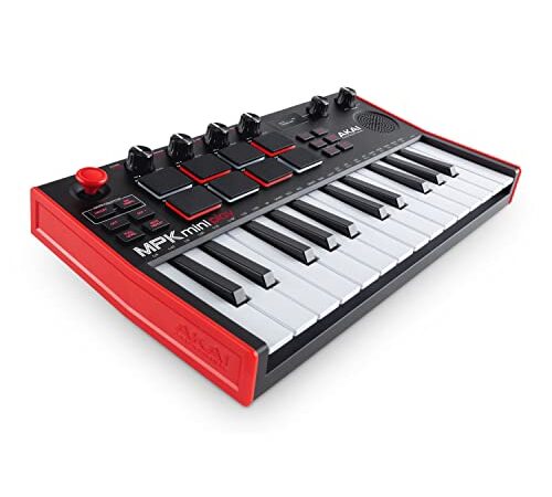 AKAI Professional 25鍵盤 MIDIキーボードコントローラー スピーカー搭載 豊富な内蔵音源付属 MPC スタイルドラムパッド MPK Mini Play MK3