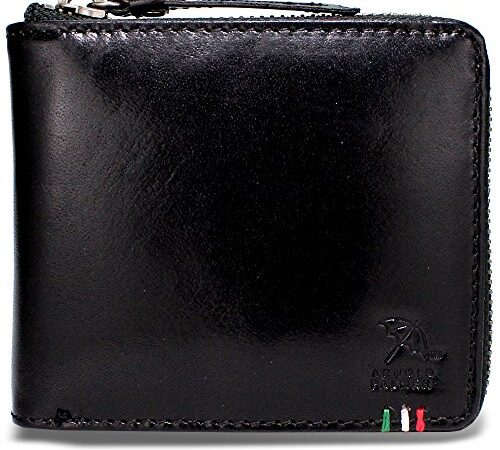 [アーノルドパーマー] 財布 メンズ 二つ折り財布 本革 イタリーレザー APS-3309 (black)