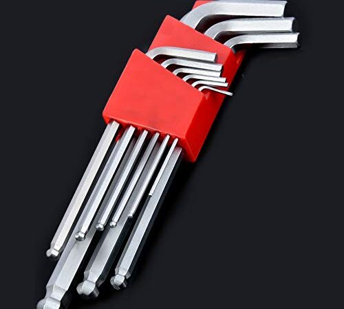 BESTU 六角棒レンチ セット ボールポイント L型レンチ 六角棒レンチセット1.5/2/2.5/3/4/5/6/8/10mm ロング 精密 レンチセット 9本組