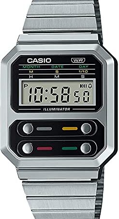[カシオ] CASIO デジタル 腕時計 復刻デザイン A100WE-1A メンズ 海外モデル シルバー [並行輸入品]