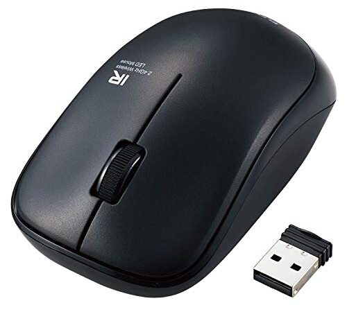 エレコム ワイヤレスマウス ENELO M-IR07DRKBK 抗菌 電池寿命約2.5年 3ボタン ブラック