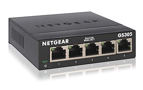 NETGEAR スイッチングハブ 5ポート ギガビット 金属筐体 静音ファンレス 設定不要 GS305