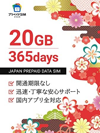 【開通期限なし】 プリペイドsim 【 20GB / 365日 】 Docomo 1年 data sim 日本 SIMカード 契約不要 かんたん設定 SIMピン付き sim card (nano/micro/標準 SIM マルチ対応)【プリペイドSIMどっとこむ】