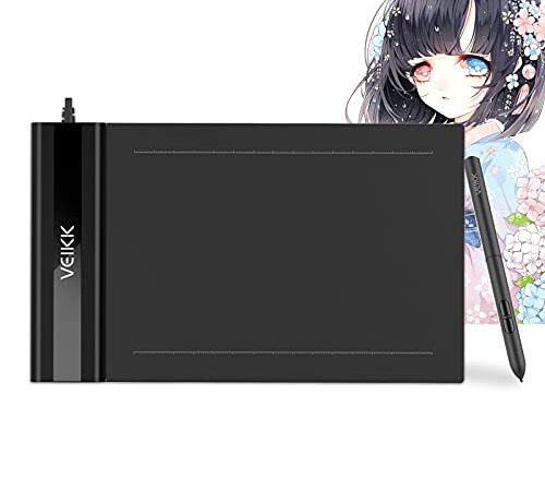 VEIKK S640 初めてペンタブ ペンタブレット 6*4インチ OSU!ゲーム イラスト 板タブ 入門用 絵描き 8192レベル筆圧 Windows Mac Linux Android スマホ 対応 初心者 充電不要ペン コンパクト 携帯便利