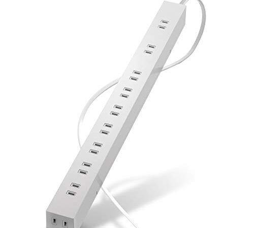 エレコム 電源タップ 雷ガード 10個口 1m ほこりシャッター 【 固定 ・吊下可能な回転パーツ付き】 ホワイト ECT-0101WH
