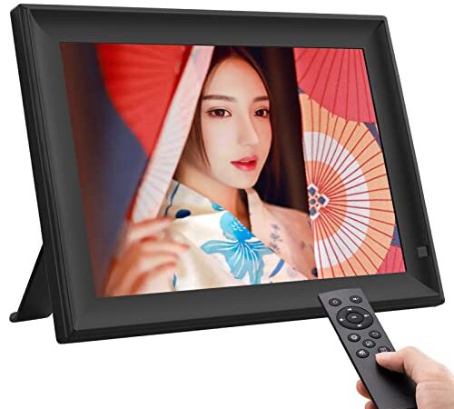 10.1インチ 広視野角デジタルフォトフレーム 低消費電力設計 画面解像度1280×800 IPS 全視野角/写真・動画対応 ミュージックカレンダー機能付き【贈り物第一候補】…