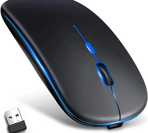 【2023新登場 & Bluetooth5.2 瞬時接続】 マウス bluetooth ワイヤレス 静音 無線 マウス 超薄型 高感度 USB充電式 ワイヤレスマウス 2.4GHz 3段階DPI切替 7色ライト付 持ち運び便利 省エネルギー 光学式 高耐久性 TELEC認証取得済み Mac/Windows/Surface/PC/Macbookに対応 ブラック (WM-1)
