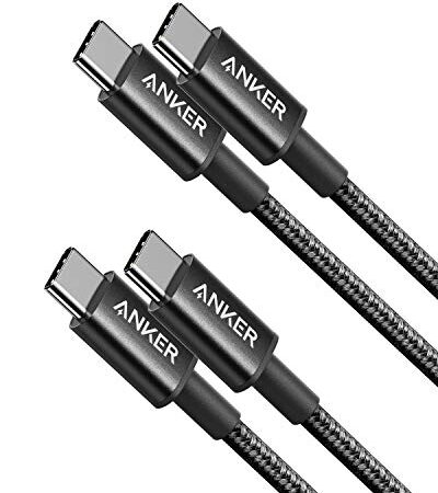 【2本セット】Anker 高耐久ナイロン USB-C＆USB-C 2.0 ケーブル 【USB PD対応】 60W対応 MacBook Pro iPad Pro/Air Galaxy等対応 (0.9m ブラック)