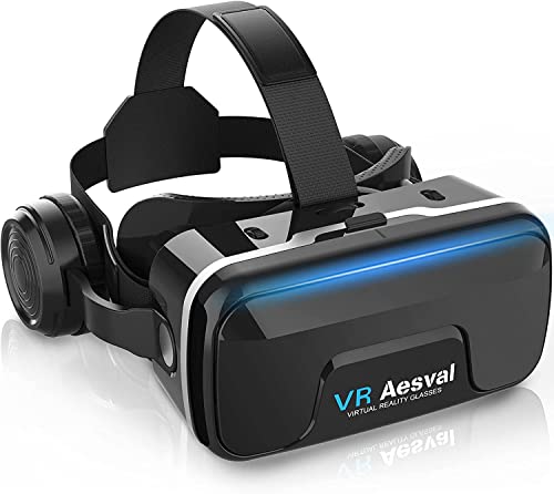 【令和5年ヘッドホン版】 VRゴーグル スマホ用 VRヘッドセット VRヘッドマウントディスプレイ ヘッドホン付 3Dメガネ 非球面光学レンズ VR動画 ワンクリック受話 120°視野角 1080P 軽量 焦点距離&瞳孔間距離調整可 遠視/近視適用 メガネ対応 4.5～6.53インチ iPhone& Androidなど対応