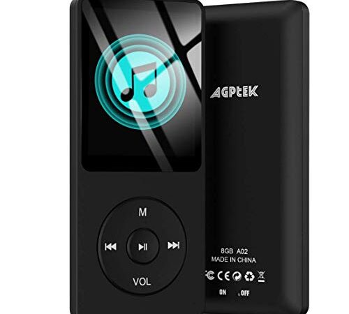 AGPtEK A02 音楽再生なら最大70時間のロスレスサウンドMP3プレーヤー（容量8GB)(ブラック)