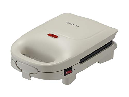【Amazon.co.jp限定】モノクローム ホットサンドメーカー コンパクトサイズ1枚焼き レトロ調 ホワイト MSW-0600/W