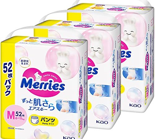 【Amazon.co.jp限定】【パンツ Mサイズ】メリーズさらさらエアスルー (6~11kg)156枚 (52枚×3) [ケース品]