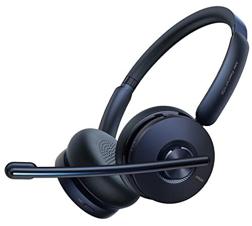 Anker PowerConf H700（ワイヤレスヘッドセット Bluetooth 5.0）【パソコン用 / Web会議 / 通話ノイズリダクション / マイク搭載 / アクティブノイズキャンセリング / マルチポイント / 外音取り込み / USBアダプタ付属】