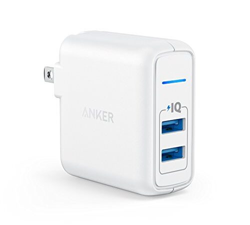 Anker PowerPort 2 Elite (USB 急速充電器 24W 2ポート) 【PSE技術基準適合/PowerIQ搭載/折りたたみ式プラグ搭載/旅行に最適】 iPhone/iPad/Galaxy S22、その他Android各種対応 (ホワイト)