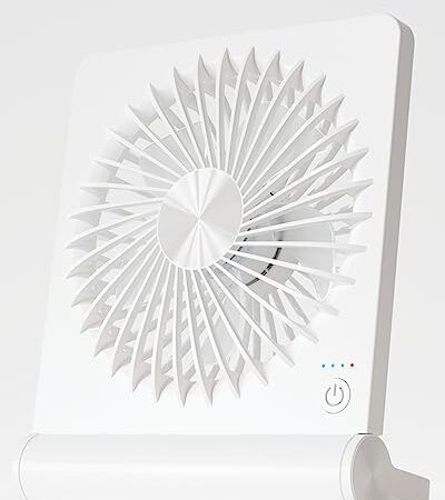 Jialexin 卓上扇風機 小型 USB充電式 デスクファン 12時間連続使用 コンパクトファン 薄型軽量 強力 風量3段階切替 省エネ 折りたたみ式 便利 オフィス 部屋 外出 車 熱中症対策