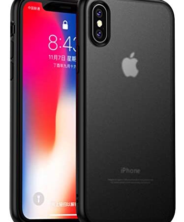 LAYJOY iPhone XS用 ケース iPhone X用 ケース半透明 マット感 耐衝撃 黄ばみなし 指紋防止 画面レンズ保護 薄型 アイフォン XS/X 用 カバー 5.8インチ (マット・クリア)