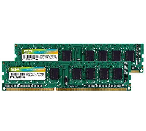 シリコンパワー デスクトップPC用 メモリ DDR3 1600 PC3-12800 8GB x 2枚 (16GB) 240Pin 1.5V CL11 Mac 対応 SP016GBLTU160N22