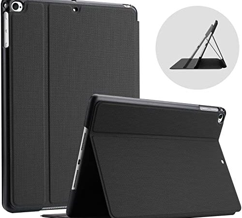 ProCase iPad 9.7 ケース (2018 2017) Air 2 / Air 1に適合 耐衝撃 スタンド機能 スマートカバー オートスリープ対応 (ブラック)