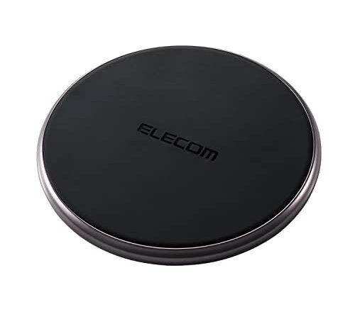 エレコム ワイヤレス充電器 Qi対応 10W (Galaxy) / 5W (その他) Type-C給電 薄型 卓上 ブラック W-QA14BK