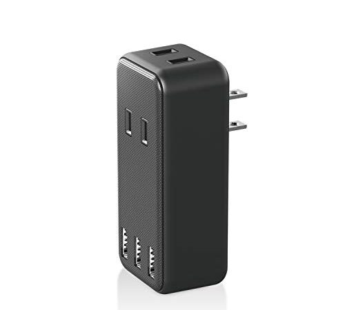 エレコム 電源タップ USBタップ 12W 合計2.4A (USBポート×3 コンセント×2) 直挿し ブラック ECT-03BK