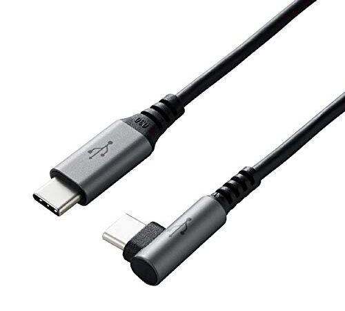 エレコム USB-C to USB-C ケーブル L字コネクタ USB Power Delivery対応 60W 3A出力 USB2.0規格認証取得 1.5m ブラック U2C-CCL15NBK