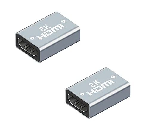 YFFSFDC HDMI 中継アダプター 【2個セット】 延長コネクター HDMIケーブル延長接続 8K/4K@60Hz対応 18Gbps ハイスピード HDMI2.1規格 メスとメス HDMIエクステンダー HDMIカプラー