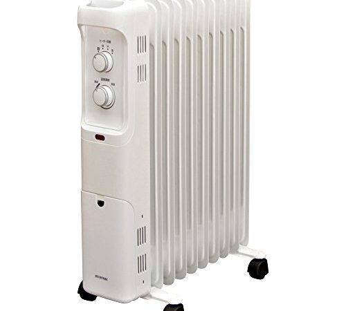 アイリスオーヤマ ヒーター オイルヒーター 1200W 8畳 ダイヤル式 ( メカ式 ) 3段階 温度調節機能 POH-1210KS-W ホワイト