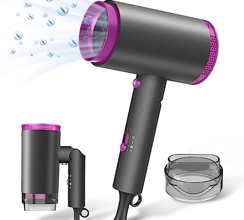 ドライヤー 大風量 速乾 【人気 ランキング】1400W 軽量 温冷風切替 マイナスイオン放出 ヘアケア ヘアドライヤー 風量調整 コンパクト ノズル付き 折り畳み式 家庭用 ヘアサロン 旅行用 PSE認証済み
