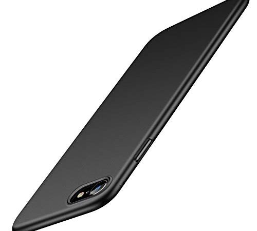 【2023最新・超薄】TORRAS iPhone se ケース se第3世代 iPhone 8・ se2・7 ケース 薄型 4.7インチ 対応 PC [ ガラスフィルム付属] 指紋/擦り傷防止 耐衝撃カバー (ブラック) Wisdom Series