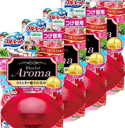 【まとめ買い】液体ブルーレットおくだけ アロマ トイレタンク芳香洗浄剤 フローラルアロマの香り 詰め替え用 70ml×4個