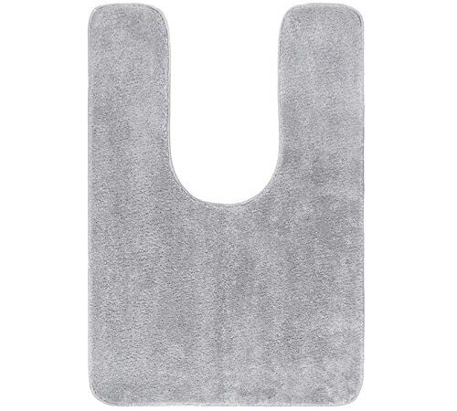 トイレマット 90*60cm ふわふわ・洗える トイレマット みみなが 吸水性いい トイレロングマット 無地・シンプル トイレカーペット トイレマットロング おしゃれ トイレマット ロングサイズ（グレー，60*90cm）