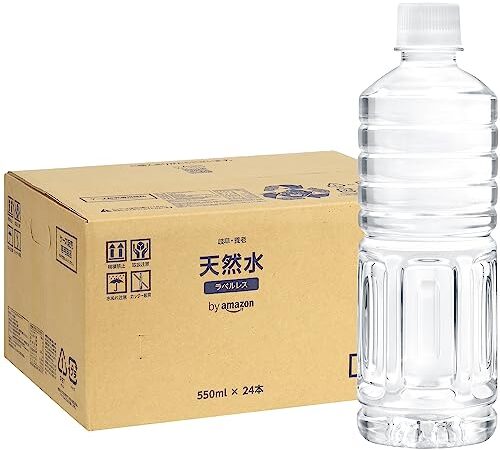 [Amazonブランド] by Amazon 天然水 岐阜・養老 ラベルレス 550ml ×24本 (Happy Belly)