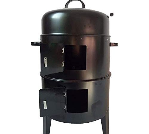 雑貨の国のアリス 燻製器グリラー バーベキュー BBQ 燻製 スモーカー コンロで 熱 スモーク グリル キャンプ 蒸す スチーム (ブラック) [並行輸入品]