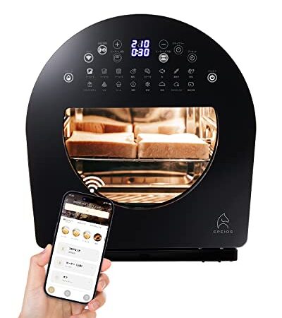 エペイオス(Epeios) デザイン ノンフライオーブン エアーオーブン FoElem Chef ラグジュアリーデザイナーが手掛ける 油なし揚げ物 ヘルシー 360°空気循環 ノンフライヤー IoT アプリ 遠隔操作 スチーム機能 タイマー 温度調整 透明窓 一台六役 自動清浄 14L 大容量 操作簡単 家庭用 日本語レシピ付き 引越し 結婚祝い プレゼント pse認証済 EPAO502