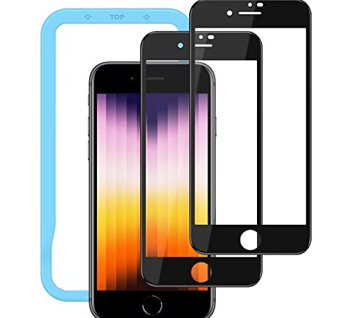 NIMASO ガラスフィルム iPhone SE 第3世代 (2022) / iPhone SE2/8/7 用 全面保護 フィルム フルカバー ガイド枠付き NSP19A23