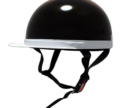 [ビーアンドビー] バイク用ヘルメット 白ツバ 半キャップ SGマーク適合品 ブラック フリーサイズ BB-300