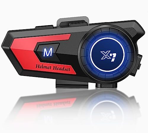 バイク インカム Uandear ヘルメット スピーカー bluetooth 5.2 インカムバイク用 IP67防水 音声コマンド対応 オートバイ スピーカー マイク付き 自動通話応答 2種類マイク バイク用無線機 Siri音声対応 DSPノイズリダクション技術 CVC8.0ノイズキャンセリング 95時間連続使用 大きな多機能ボタン 操作簡単 バイク用通信機器 無線機いんかむ 日本説明書付 「赤色」