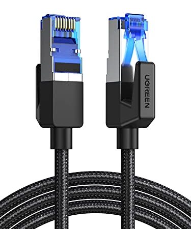 UGREEN CAT8 1M メッシュLANケーブル カテゴリー8 コネクタ 超光速40Gbps/2000MHz CAT8準拠 イーサネットケーブル 爪折れ防止 シールド モデム ルータ PS3 PS4 Xbox等に対応