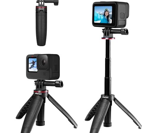 Ulanzi GoPro専用 自撮り棒 セルカ棒 3段伸縮 3way自撮り棒 伸縮一脚 三脚 ゴープロ用 DJI OSMO ACTION/OSMO POCKET用 アクションカメラ vlog アクセサリー