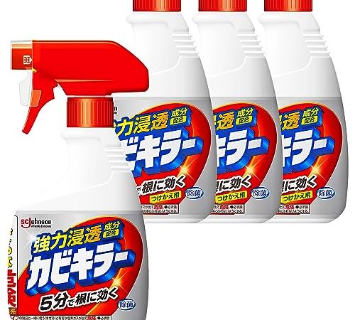 【まとめ買い】 カビキラー カビ取り剤 本体1本+付替用3本セット 400g×4本