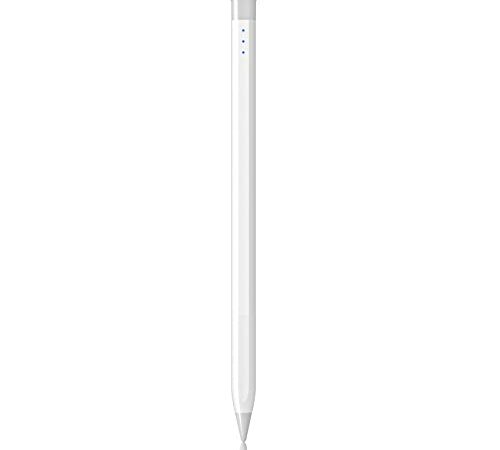 【2023年最新 バッテリー残量表示 iPadペン】USGMoBi タッチペン iPad専用 ペンシル 傾き検知 マグネット吸着 パームリジェクション機能 スタイラスペン Type-C充電式 超高精度 無遅延 iPad/iPad Air/iPad mini/iPad Pro 2018年以降iPadに対応 ペン先2枚付き ホワイト S13 (ホワイト)