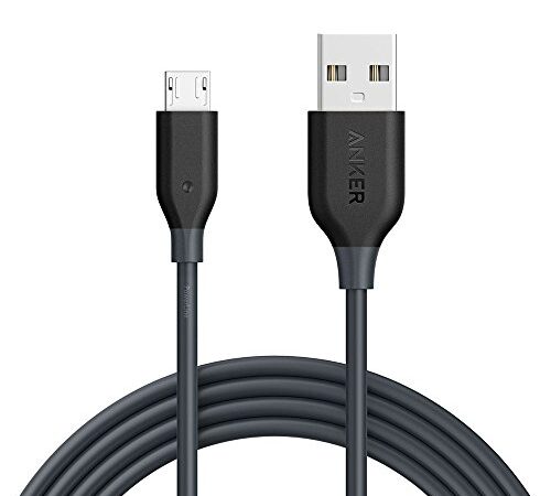 Anker PowerLine Micro USB ケーブル 【急速充電・高速データ転送対応】Galaxy Xperia Android各種 その他USB機器対応(グレー 1.8m)