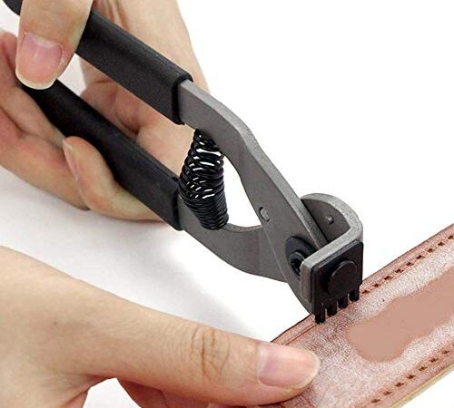 レザーパンチ レザークラフト 穴あけパンチ ベルトホールパンチ パンチャー DIY用品 ハンドメイド 省力化 使用便利(4mm-4歯)