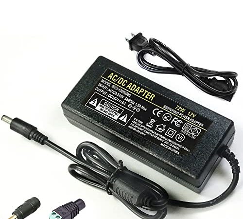 Geluorui ACアダプター 12V 6A 電源アダプター 72W DC12v 5A 4A スイッチング電源 LED テープライト・ビデオ・防犯カメラ・監視カメラ給電用 電源アダプター AC100V→DC12V 変換アダプター インバーター コンバーター ac dc 12v安定化電源