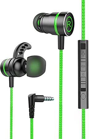 Kasott Soundmaster Pro V1 マイク付きゲーミングイヤホン【マイクミュート機能 】低音重視 イヤフォンヘッドホン カナル型 Nintendo Switch Xbox有線 スマホ 携帯 ゲーム 重低音 PS4/PS5 / PC PUBG 荒野行動 ZOOM Skype 対応 テレワーク ビデオ会議 在宅勤務 (【1】グリーン(Green))
