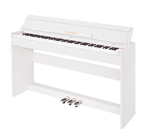 KIMFBAY 電子ピアノ 88鍵盤 ピアノ 人気 電子ピアノ 88鍵盤 安い Digital Piano キーボードピアノ ペダル付き ファンクションボックス、Bluetooth付き白い)