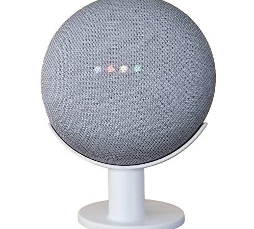 Mount Genie Pedestal Nest Mini (第2世代) Google Home Mini(第1世代)用 | サウンドと外観を向上 | 最もクリーンなマウントホルダースタンド ミニ用 (ホワイト)